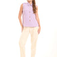 Sleeveless Button-Down Shirt with Gold Details