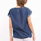 Patterned Short Sleeves Lyocell Top