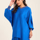 Colorful Ribbed V-Neck Elegant Tunic