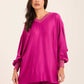 Colorful Ribbed V-Neck Elegant Tunic