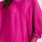 Colorful Ribbed V-Neck Elegant Tunic