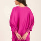 Colorful Ribbed V-Neck Elegant Tunic