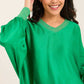 Colorful Ribbed V-Neck Elegant Tunic