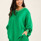 Colorful Ribbed V-Neck Elegant Tunic