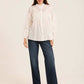 Embroidered Loose Shirt with Sheer Yoke Detail