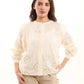 Embroidered Eyelet Shirt with Puff Shoulder Detail
