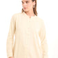 Minimalist Long-Sleeve Blouse with Fabric Buttons