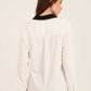 Contrast Trim V-Neck Blouse