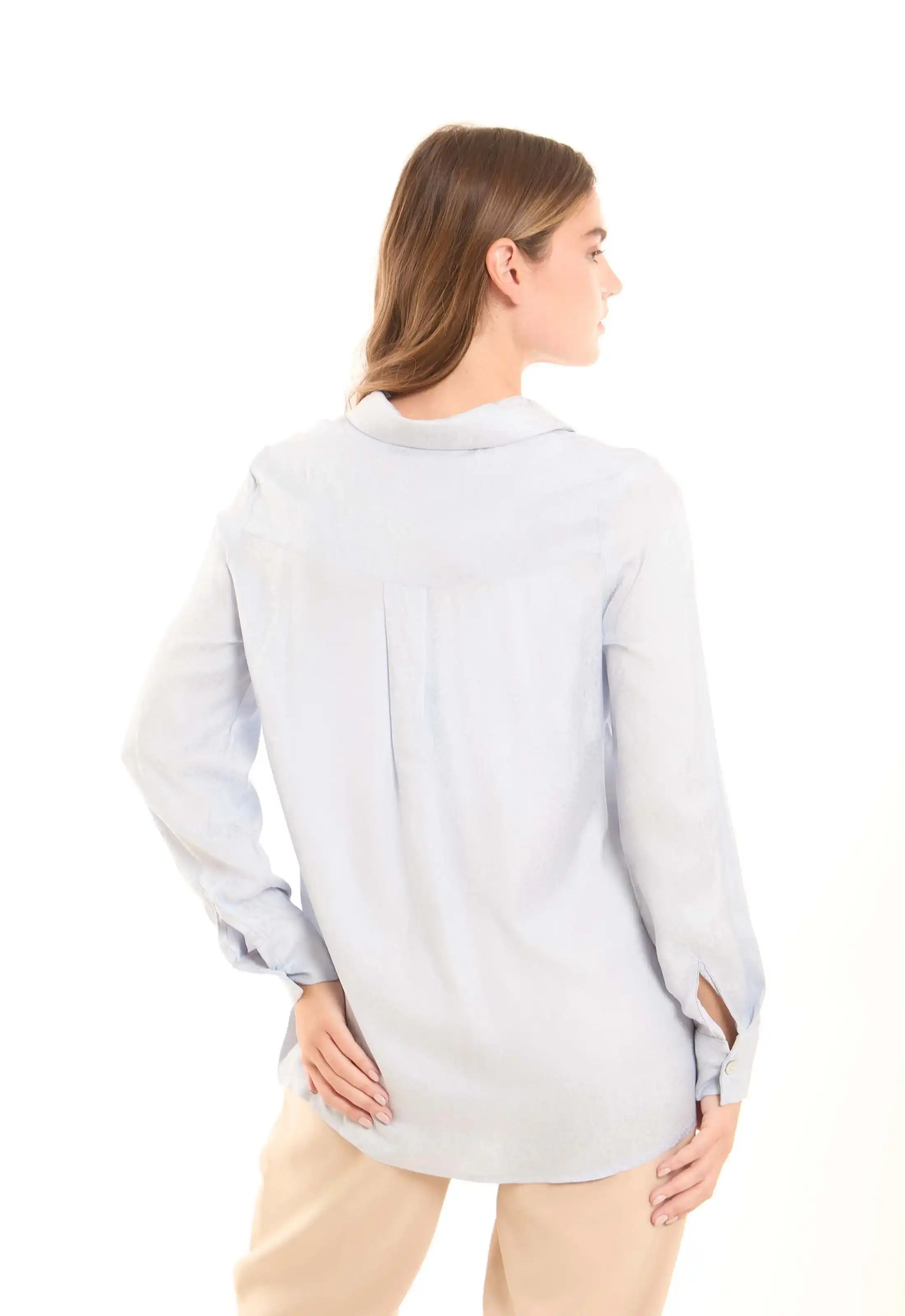 قميص كاجوال مريح بأزرار أمامية