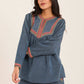 Women Blouse Embroidery Blue