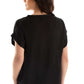 Roll-Up Short Sleeves Satin Top