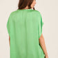 Roll-Up Short Sleeves Satin Top