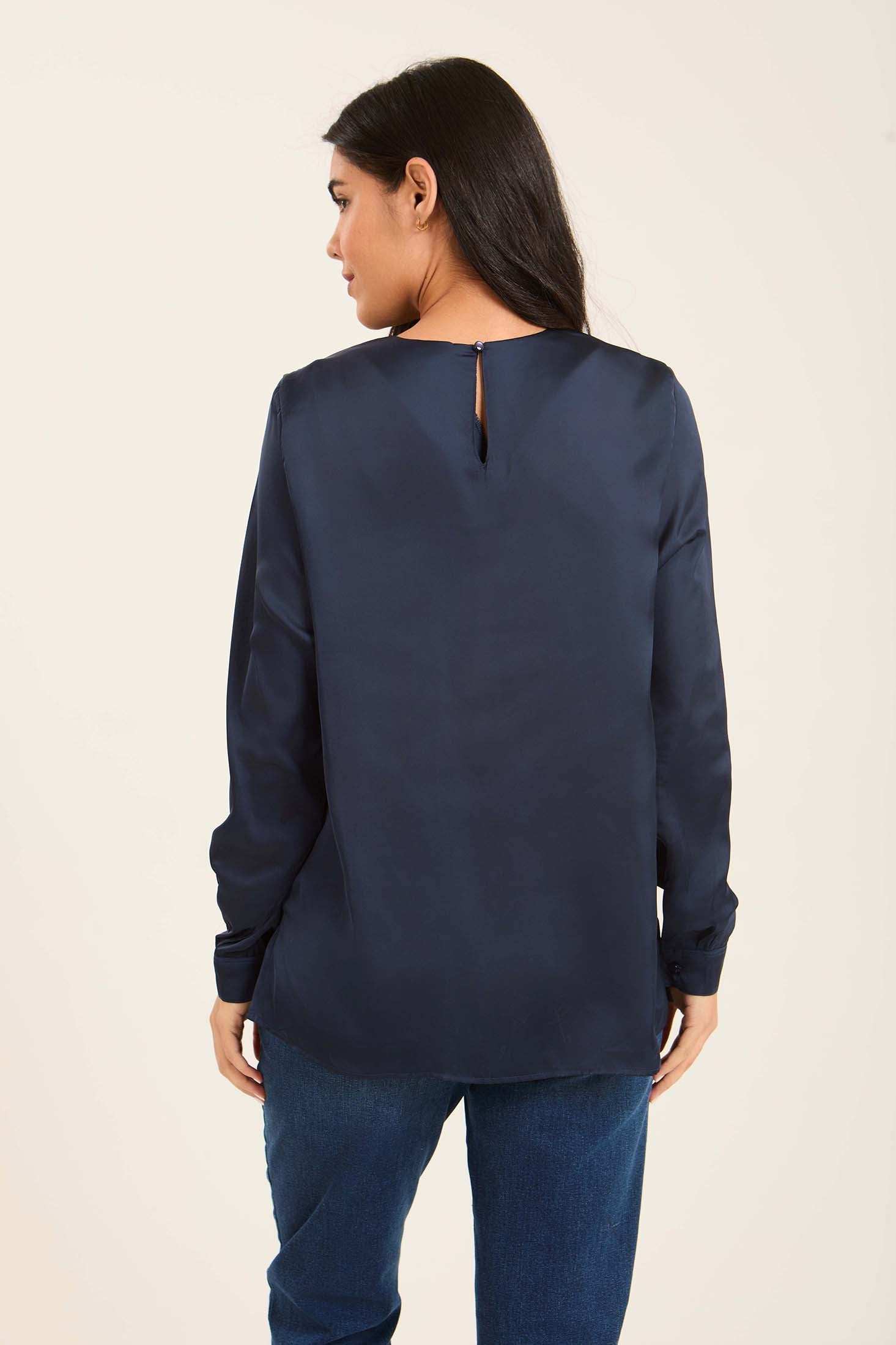 Elegant Pleated Satin Blouse