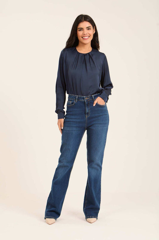 Elegant Pleated Satin Blouse