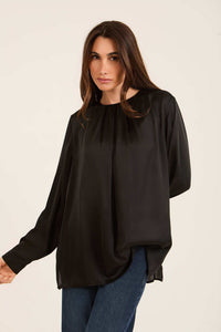 Elegant Pleated Satin Blouse