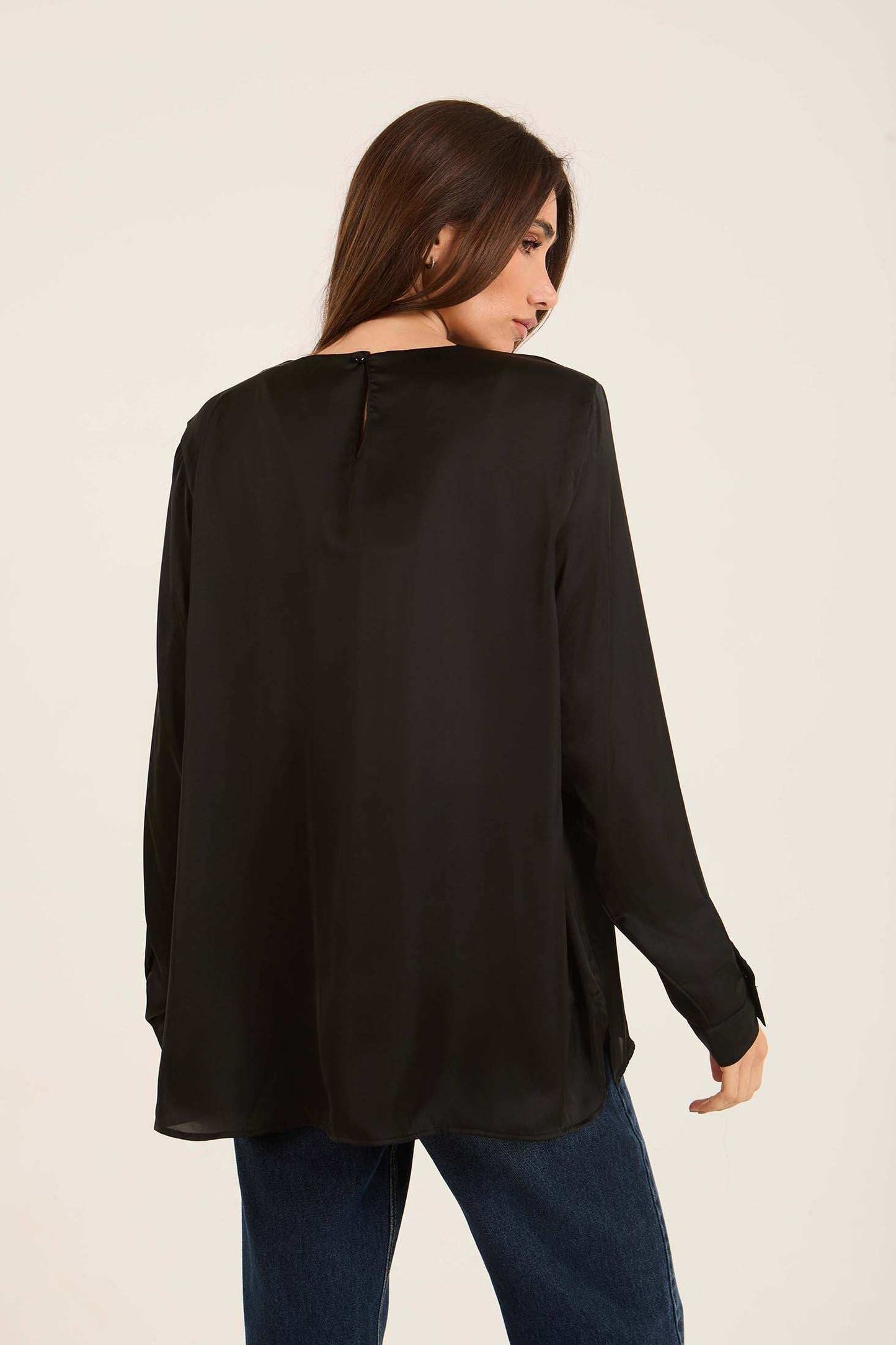Elegant Pleated Satin Blouse