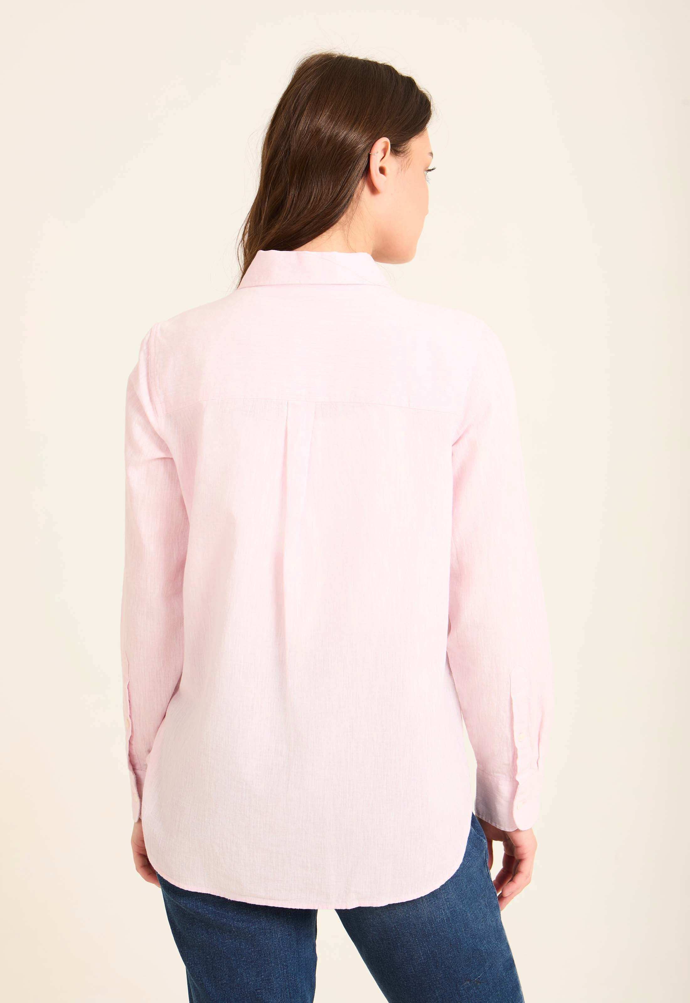Classic Linen Shirt with Front Pocket