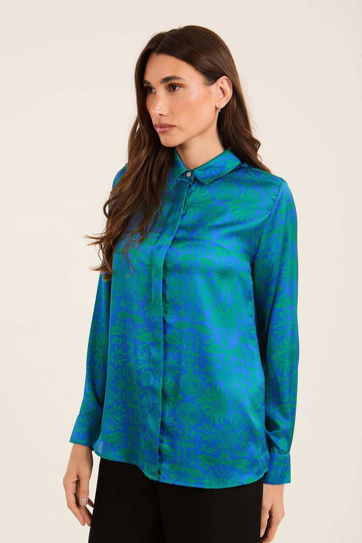Luxurious Satin Jacquard Shirt
