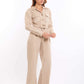 Buttons Down Textured Jumpsuit with Belt