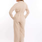 Buttons Down Textured Jumpsuit with Belt