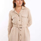 Buttons Down Textured Jumpsuit with Belt