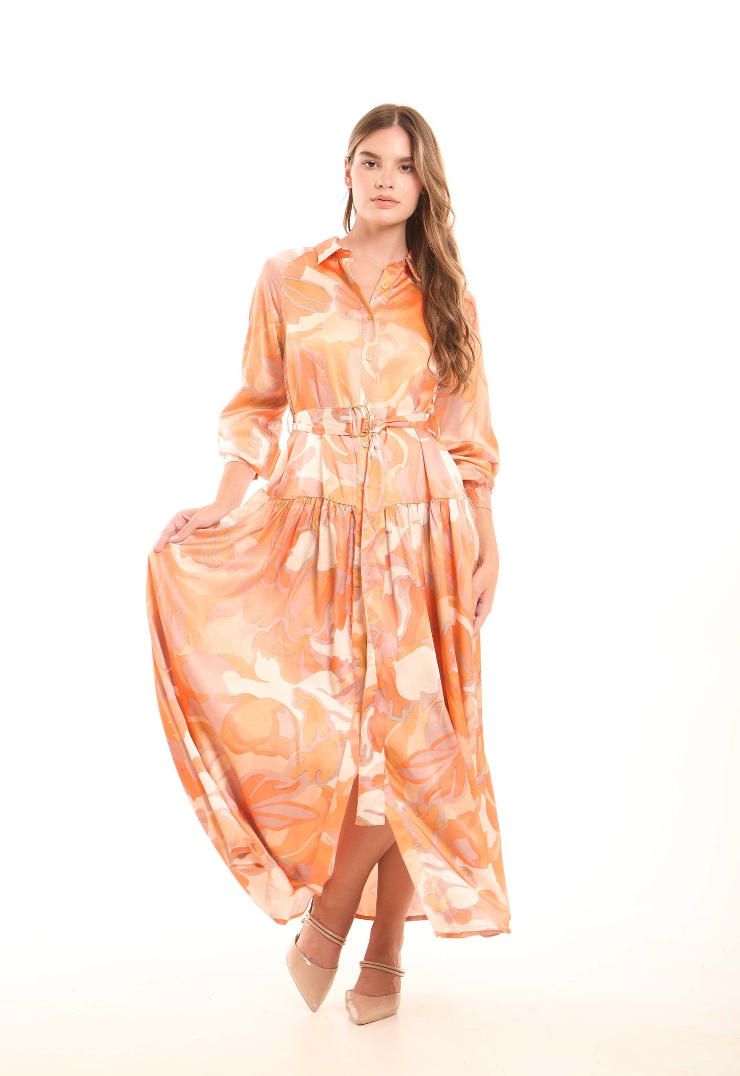 فستان صيفي مريح بنقشة زهور ناعمة