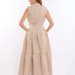 Sleeveless Casual Tiered Dress with Buttoned Pockets