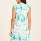 Pastel Floral Pattern Sleeveless Short Dress