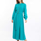Long Sleeves Solid Rayon Classic Dress