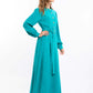 Long Sleeves Solid Rayon Classic Dress