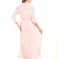 Long Sleeved Patterned Maxi Dress with Tie-Waist Belt
