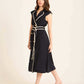 Double Breasted Belted Elegant Midi Dress