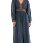 Women Dress Embroidery Aqua