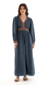 Women Dress Embroidery Aqua