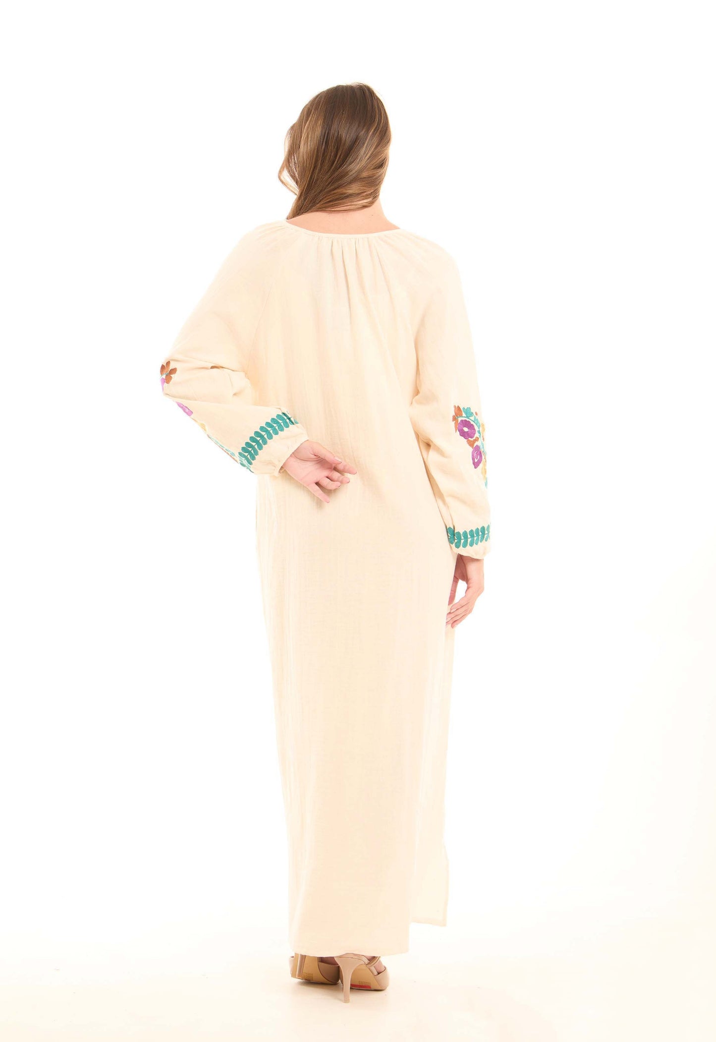 Colorful Embroidered Flory Comfy Maxi Dress