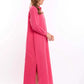 Textured Linen Dress with Side Slits