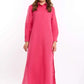 Textured Linen Dress with Side Slits