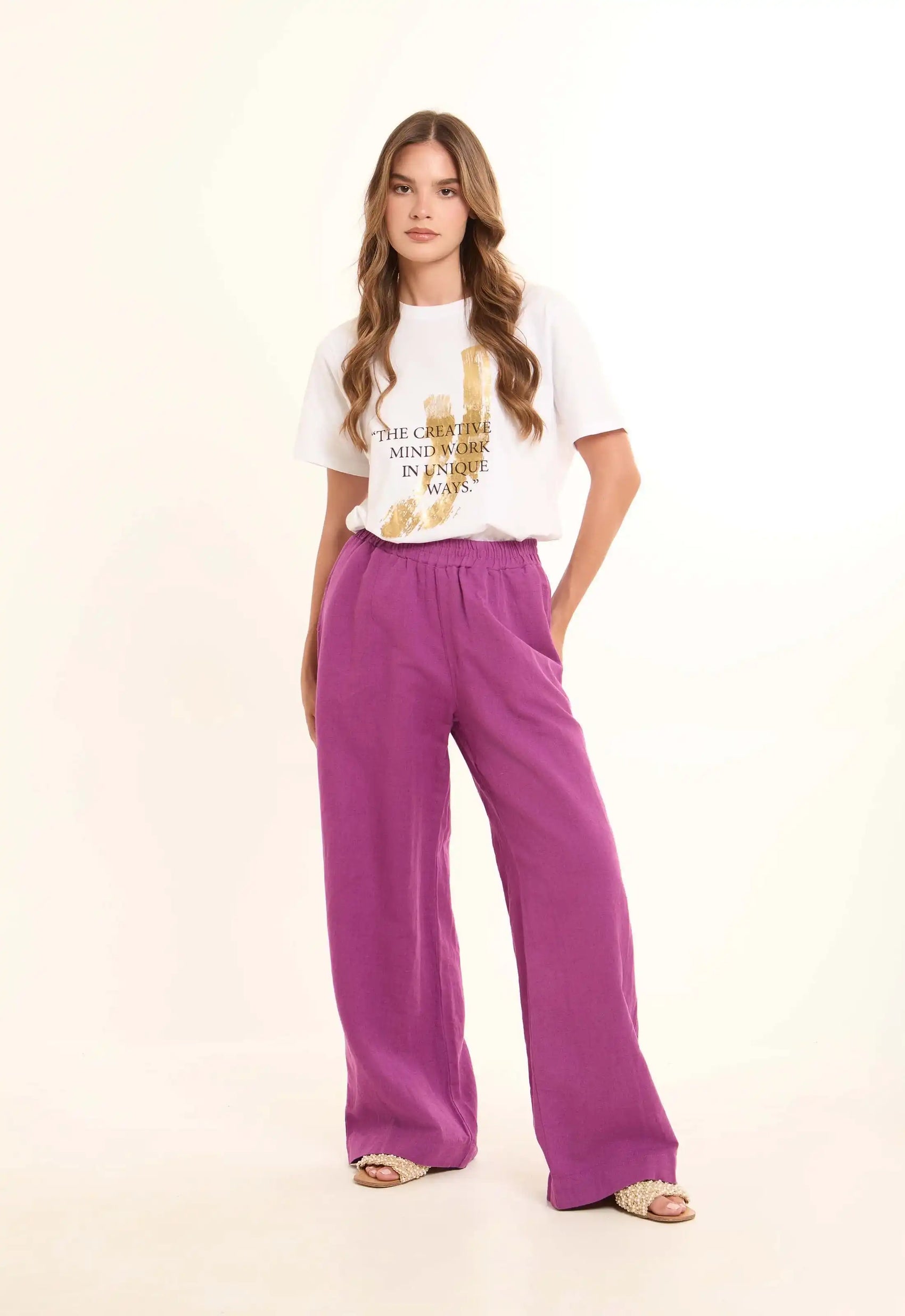 Relaxed Wide-Leg Linen Pants