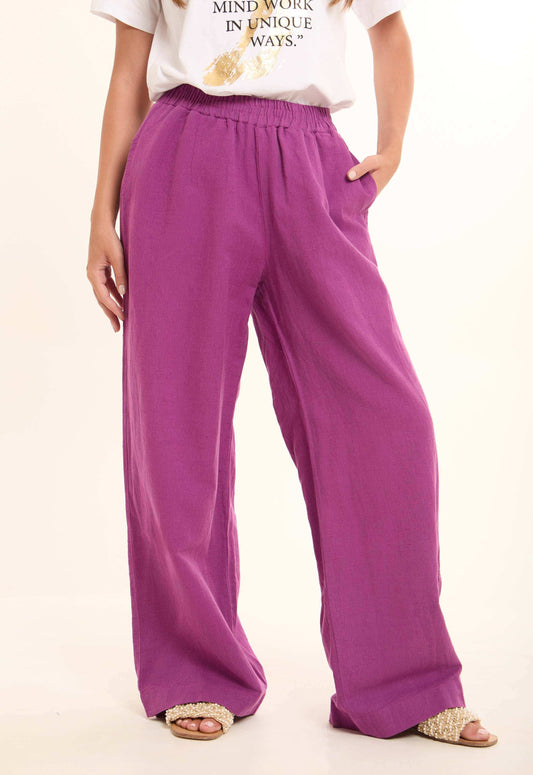 Relaxed Wide-Leg Linen Pants