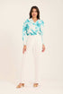 Women Pants Cargo Flared Cut Off White