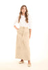Buttoned Solid Skirt with Decorative Belt