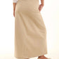 Buttoned Solid Skirt with Decorative Belt