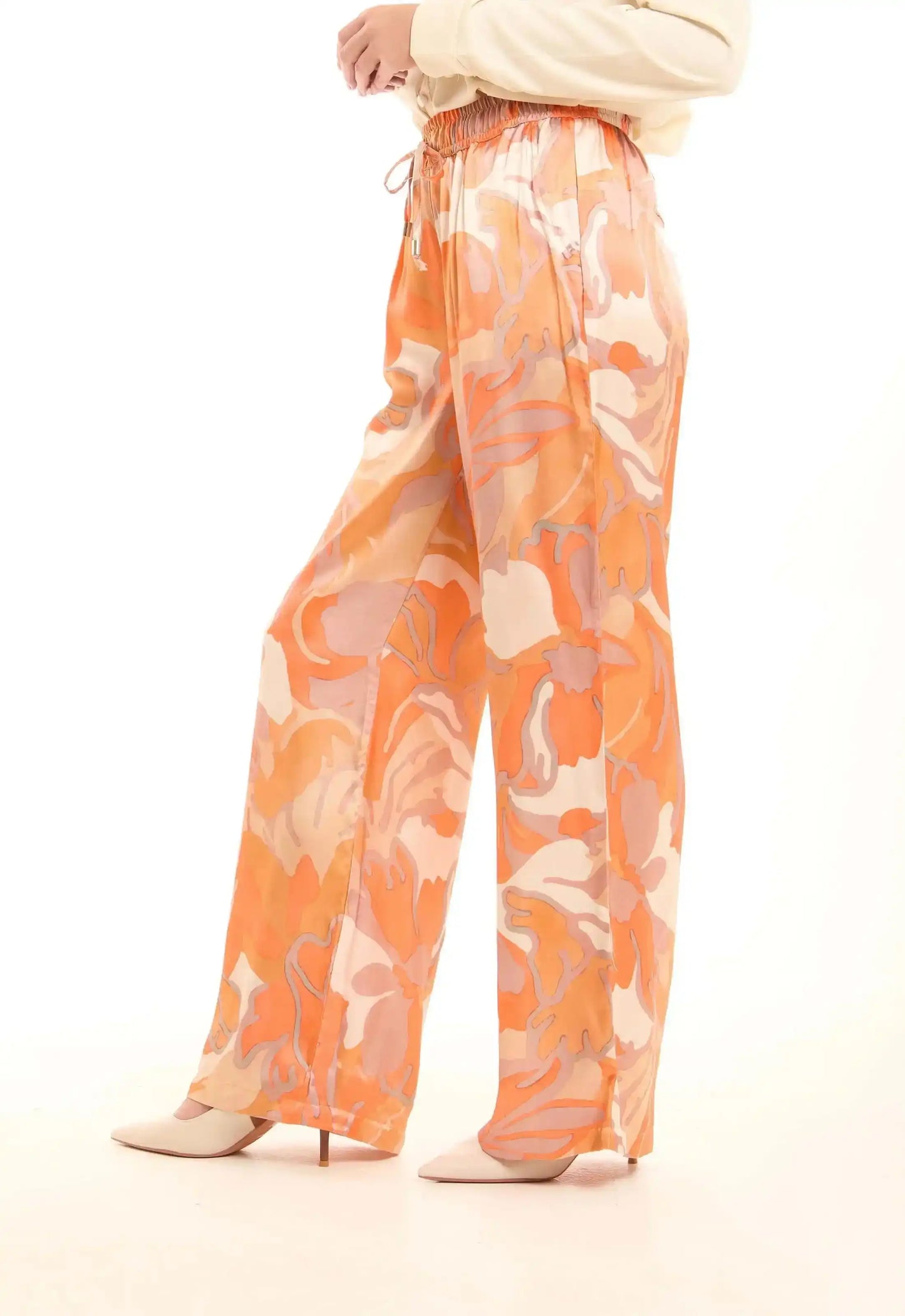 Cotton-Linen Wide-Leg Pants