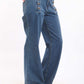 Wide Leg Button Detail Jeans