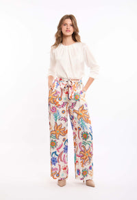 Vibrant Floral Wide-Leg Pants