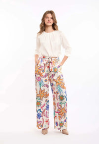 Vibrant Floral Wide-Leg Pants