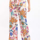 Women  Pant   Elasticated Waist Wide Leg Multicolor