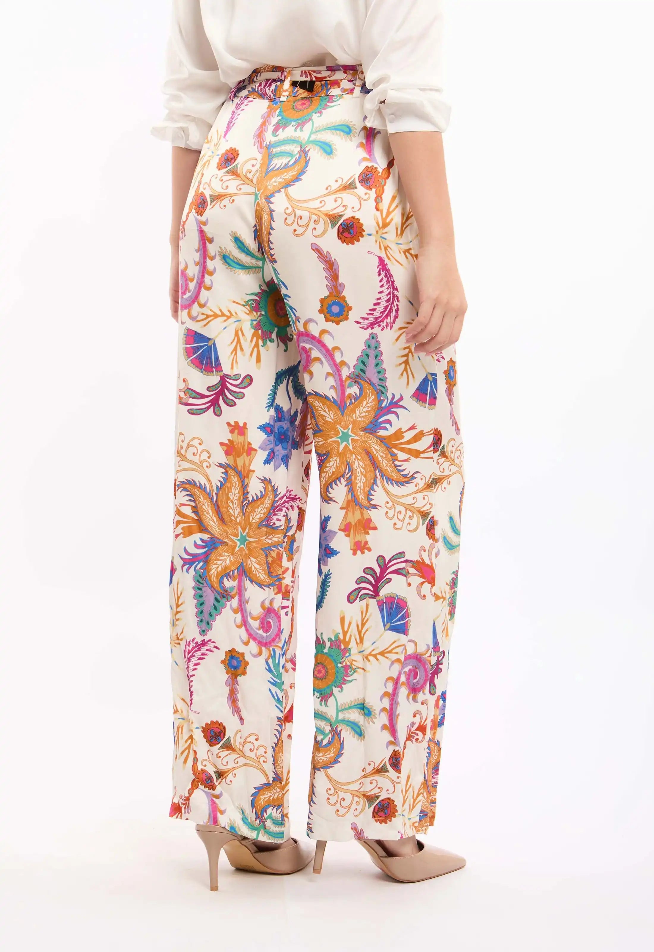 Vibrant Floral Wide-Leg Pants