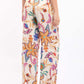 Women  Pant   Elasticated Waist Wide Leg Multicolor