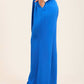 Satin Wide-Leg Pants with Waist Tie